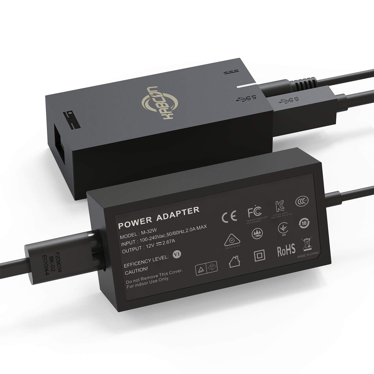 Kinect Adapter for Xbox One S, Xbox One X, PC Windows 10 8.1 8, [UL Listed] Xbox Kinect Power Supply for Xbox 1S, 1X Kinect 2.0 Sensor