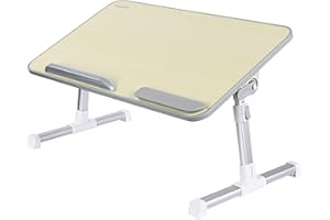 PrimeCables Adjustable Lap Desk for Bed - Height & Angle Ergonomic Laptop Table with Non-Slip Surface, Foldable Portable Stan
