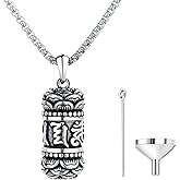 KGCGJVB Stash Necklace Tibetan Meditation Pendant for Men Stainless Steel Buddha Jewelry Container Necklace with 23.6" Chain for Storage and Spiritual Wear