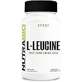 NutraBio L-Leucine Supplement - Optimal Amino Acid for Muscle Growth & Recovery - Naturally Fermented Free Form Leucine Amino Acids Supplement- Vegan, Non-GMO, Gluten Free - 400mg, 180 Capsules