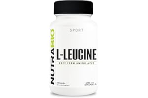 NutraBio L-Leucine Supplement - Optimal Amino Acid for Muscle Growth & Recovery - Naturally Fermented Free Form Leucine Amino Acids Supplement- Vegan, Non-GMO, Gluten Free - 400mg, 180 Capsules