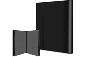 HYPERCASE Trading Card Binder, 9 Pockets Card Collection Binder Album Folder with 20 Card Sleeves Binder Sheets Holds Up to 360 Cards, Side Loading Pocket Binder Fit for Yugioh, Black.
