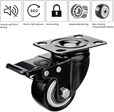 LMS Data 4 Pack 50mm Heavy Duty Swivel Castor Wheels 200KG Black 2 Brakes view 4
