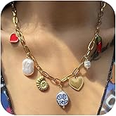 KummerSaprk Shell Charm Necklace for Women Starfish Seashell Necklace Vacation Jewelry for Women Boho Beachy Stuff Summer Jewelry Gifts