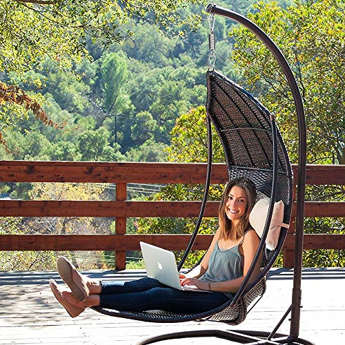 Kwithan Ultra Strong Hammock Chair Hanging Kit 600 LB Capacity Hammock Hooks Heavy Duty Stainless Steel Suspension with 2 Spring Snap Hook Carabiner -Standing Swings Hammocks Hanging Chairs