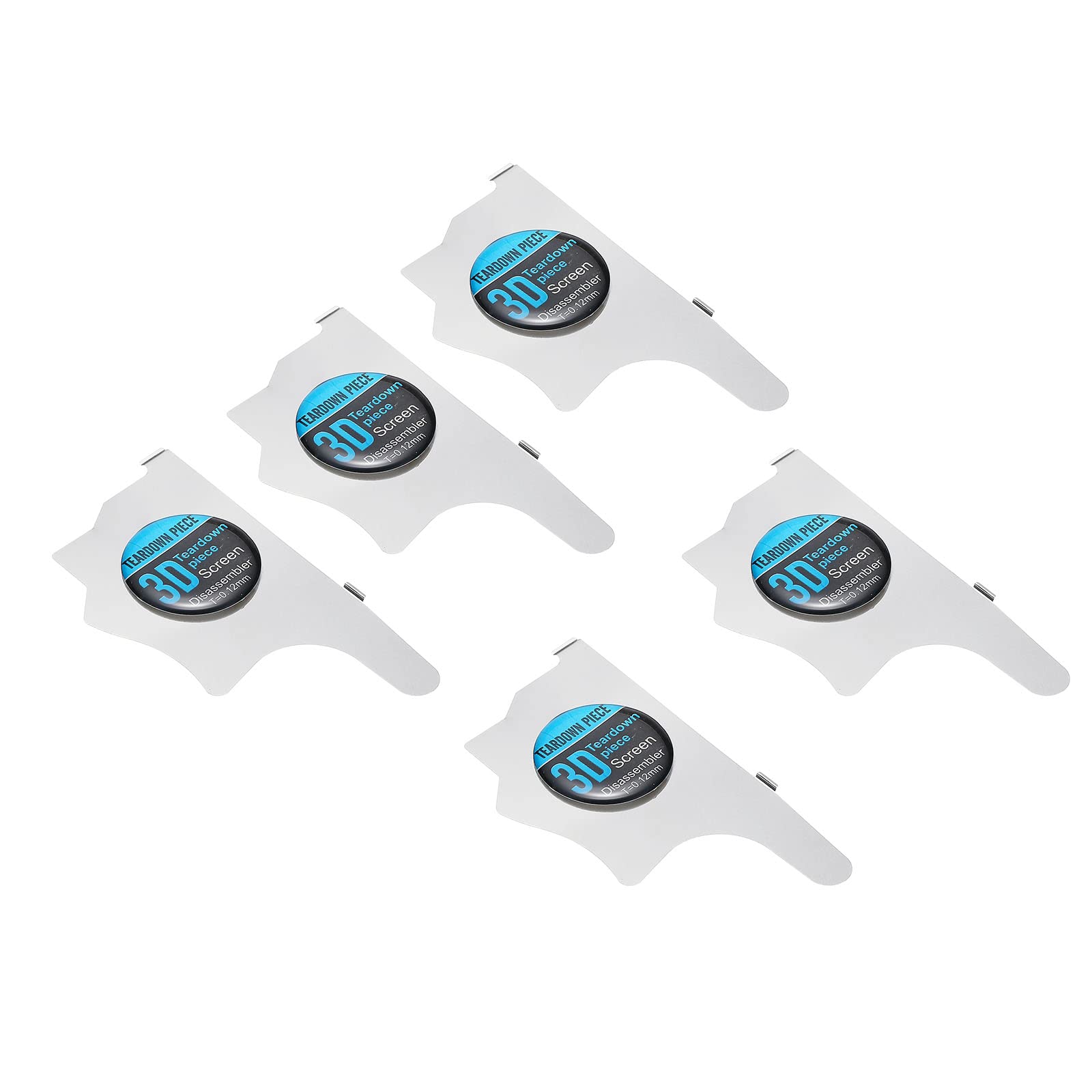 PATIKIL Flat Curved Spudger Pry Blade Professional Stainless Steel Metal 0.12mm Ultra Thin Pry Opening Tool for Mobile Phone Repair 5pcs