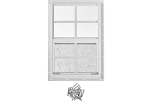 1 Packs 12'' x 18'' Shed Window, Small Sliding Windows with Aluminum Alloy Frame, Flush Mount Window with Tempered Glass and 