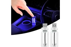 2 PCS Retro USB Car Interior Light, Plug-in LED Atmosphere Lamp, Portable Mini Light for Bedroom, Hallway (Blue)