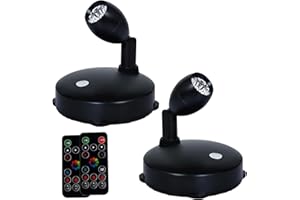 HAMVIDNE LED Spotlight, Battery Powered Picture Lights, Uplighting Indoor, Puck Lights with Remote, Color Changing Small Spotlights, Picture Light for Wall Display Dartboard Painting-RGB