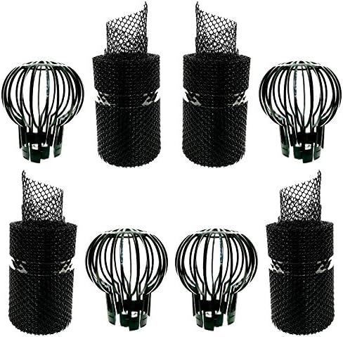 Gutter Guard Mesh Rolls With Drain Spout Balloons - Fits Most Gutters 5" to 6" &amp; Downspouts - Stops Blockage Leaves, Debris (4)