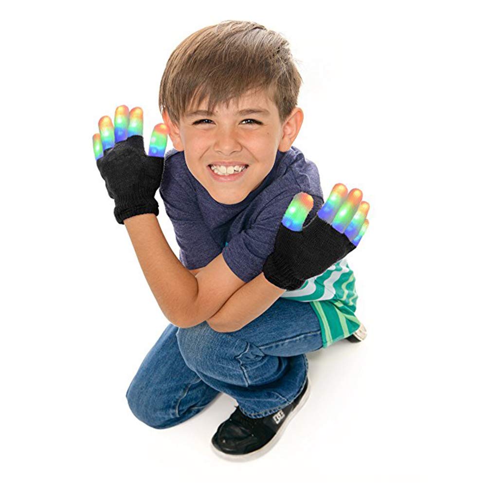 Amor LED Light up Christmas Hat Beanie Knit Cap and LED Gloves Unisex Ugly Sweater Holiday Xmas Accessories