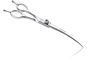 JASON 7" Curved Dog Grooming Scissors, Cats Grooming Shears Pets Trimming Kit with for Left Handed Groomers, Sharp, Comfortab
