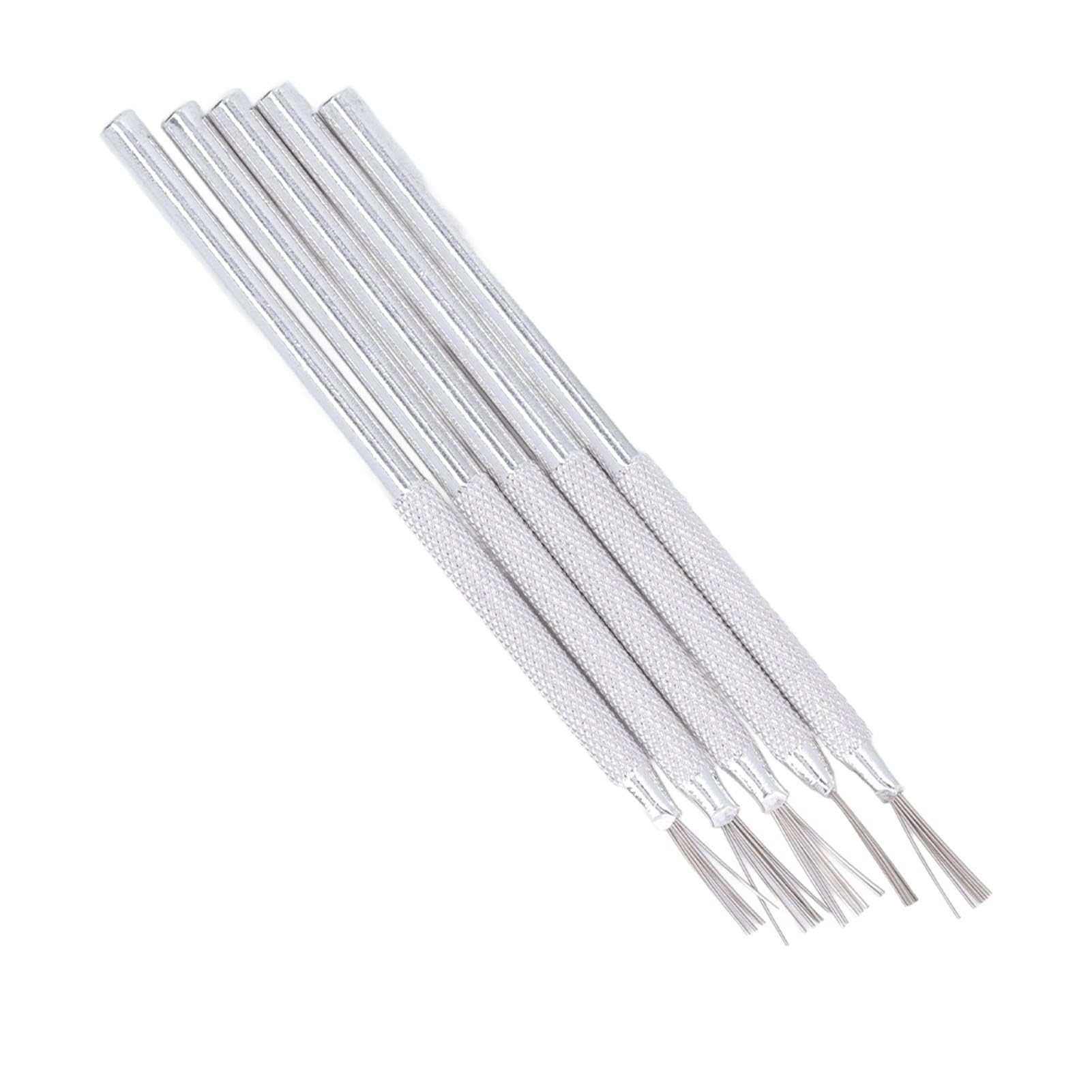 Clay Needle Tools,5 PCS Ceramic Pottery Tools Silver White Aluminum Handle Clay Pottery Sculpting Texturing Modeling Tools