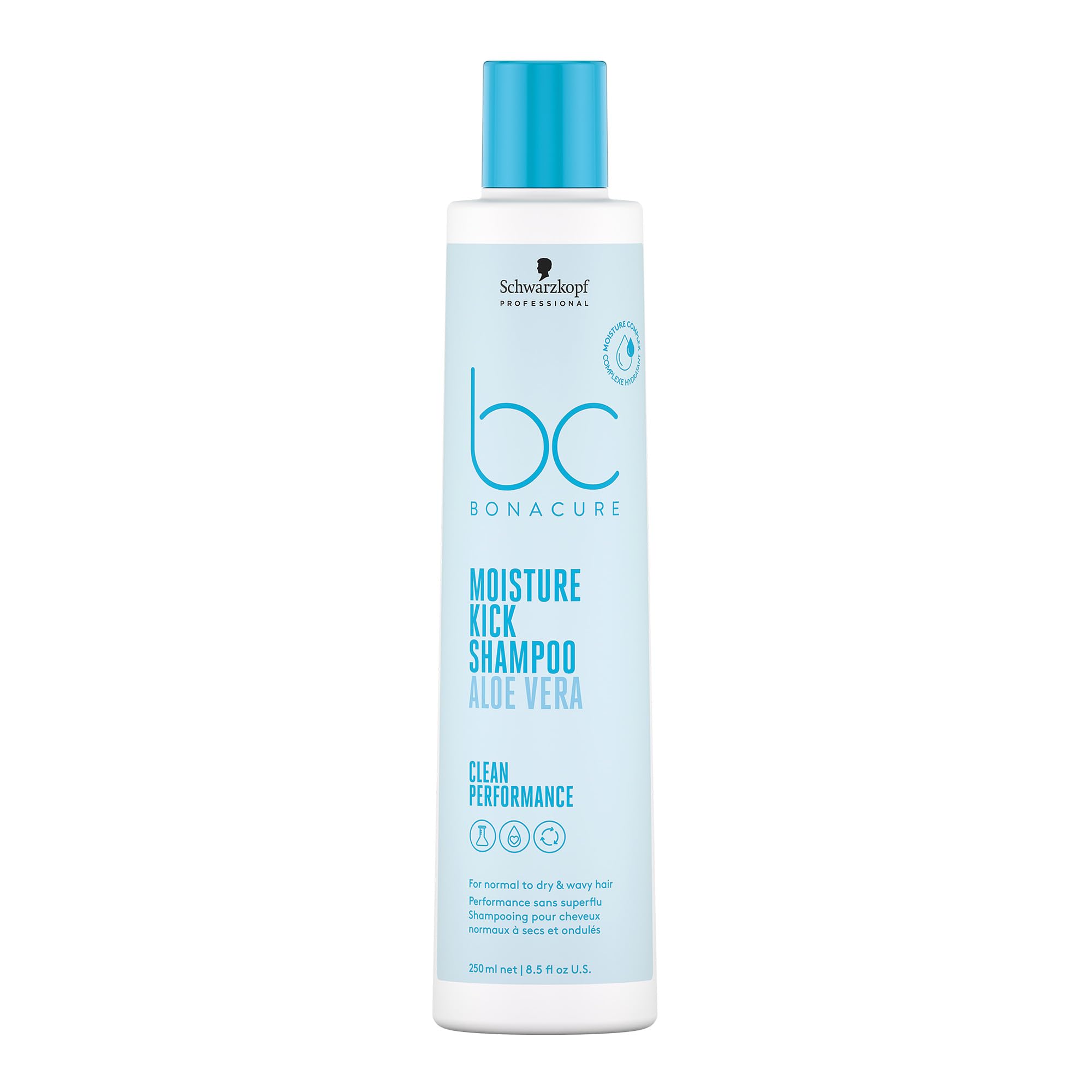 Schwarzkopf Professional Bonacure Moisture Kick Shampoo For Normal To Dry Hair Vegan Care Complex Glycerol Cell Equalizer Technology Moisturised Hair Feel Prevent Dehydration Silicone Free 250 ml