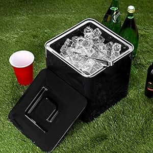 Compra Cubo cuadrado para hielo de color negro, de 10 litros y doble