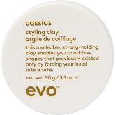 Evo Cassius Strong Hold Hair Styling Clay for Thick, Coarse Hair, 3.2 oz | Malleable clay adds definition and texture, for all hair types, matte finish and style control, cruelty-free