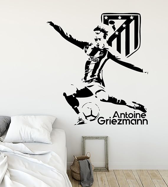 Antoine Griezmann Club Atletico De Madrid Liga Grand Sticker Autocollant Mural Pour Deco Chambre Bureau 70x80 Cm Amazon Fr Sports Et Loisirs