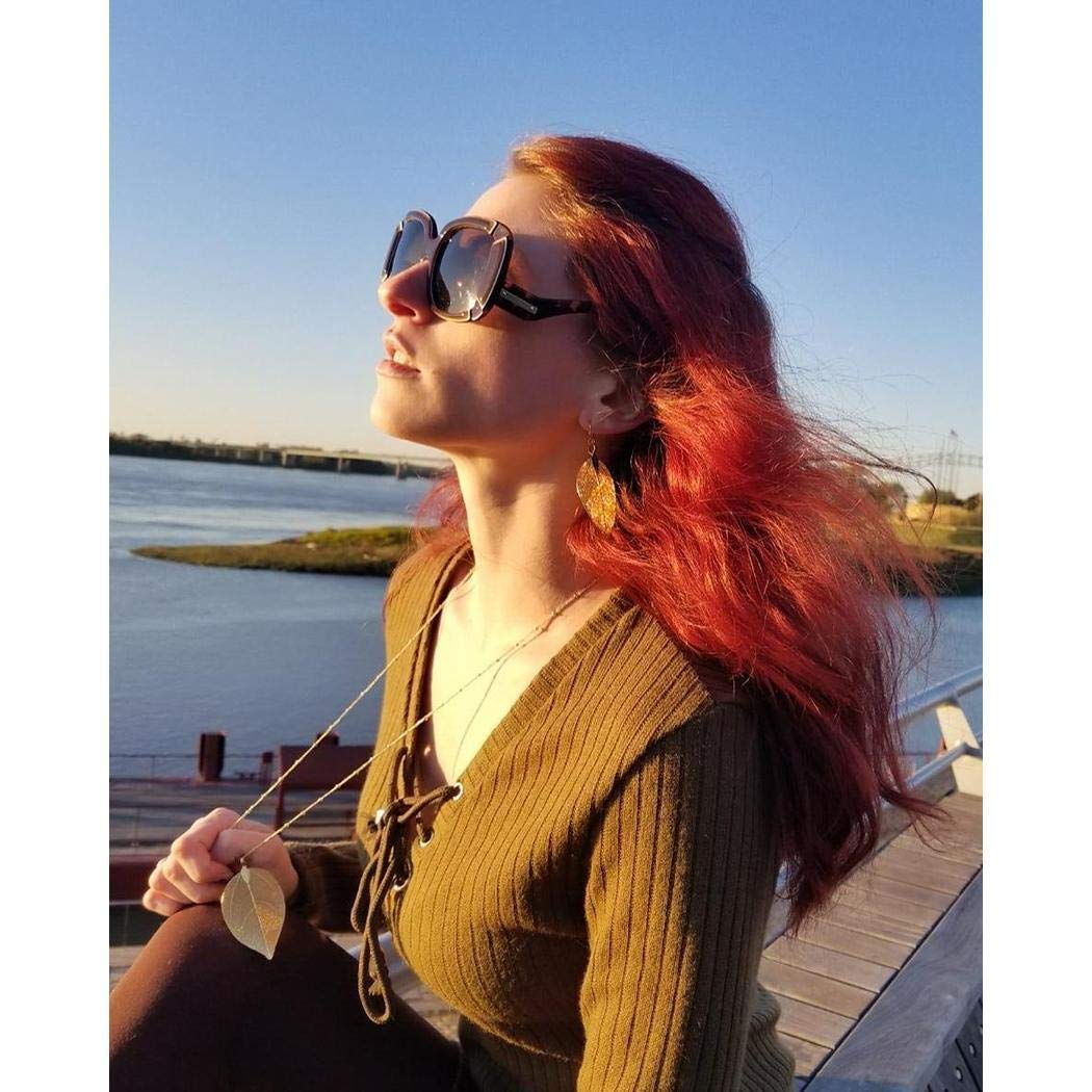 Lindames Women Fashion Leaf Pendant Pendant Necklace Drop Earrings Set Gifts Jewellery Sets