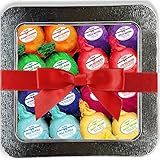 Bath Bombs Gift Set 16 Organic Bubble Bath Handmade Shea Butter Dry Skin Moisturize Spa Bubble Bath Birthday Gift idea For Her Him Natural Essential Oils Lush gift baskets Spa Fizzies Bath Pearls Bead