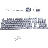 Bossi 104 Keys PBT Keycaps Backlit Double-shot Keycaps for Mechanical Cherry MX Switch Keyboard - Gray