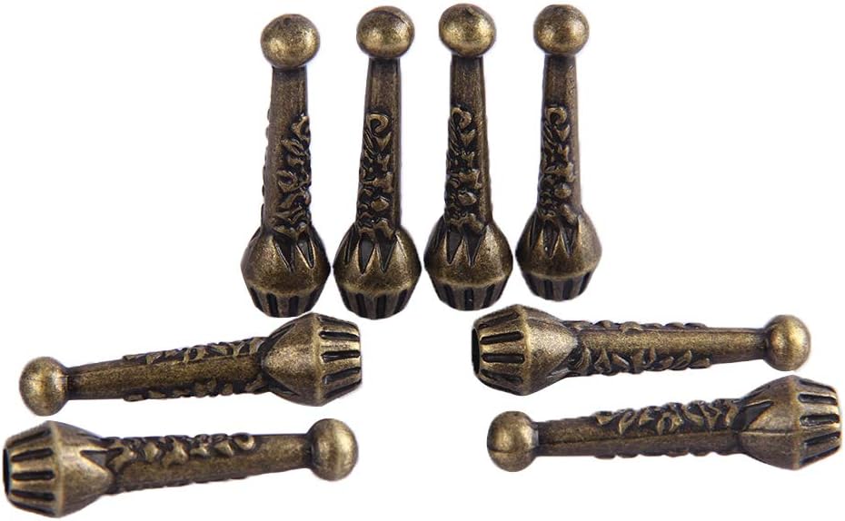 COOLLA Bolo Tie Tips Replacement End Caps 8 Pack, Antique Silver Tone,Antique Bronze