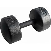 York Barbell Legacy Solid Round Dumbbell Black &ndash; Heavy Duty Cast Iron Hand Weight with Knurled Ergonomic Grip for Strength Training, Muscle Toning, Home Gym Workout &ndash; 70lb Single