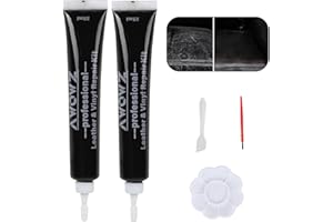 AWOWZ Black Leather Repair Kit for Furniture, Sofa, Jacket, Car Interior. Restores Faux, Vinyl Repair Kit, Easy to Fix Tears,