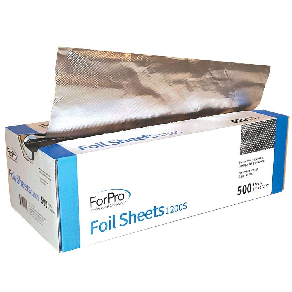 ForPro Embossed Pop-Up-Foil Sheet, Aluminum Foil, Pop-Up Dispenser, for Hair Color Application and Highlighting, 12" x 10.75" 500-ct. : Beauty