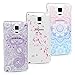 MOLLYCOOCLE Galaxy Note 4 Case, [3 pcs] Color Clear Totem Flower Pattern Design PC Hard Plastic Back Cover Skin Shell Cover for Samsung Galaxy Note 4