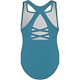 Phineein Girls Gymnastics Leotards Hollow Back Crisscross - Kids Sleeveless Ballet Dance Fancy Leotard