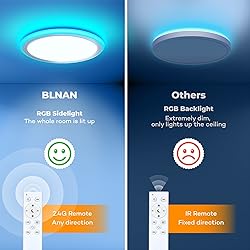 BLNAN RGB Led Flush Mount Ceiling Light with Remote