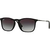 Ray-Ban RB4187F Chris Square Sunglasses for Men for Women | In Transparent Blue. All polarized. Lightweight durable frame.
