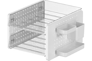 Multifunctional Desk Organizers File Tray with Pegboard Pen Cup Stackable Paper Letter 2 Layer/3 Layer File Acrylic Desk Orga