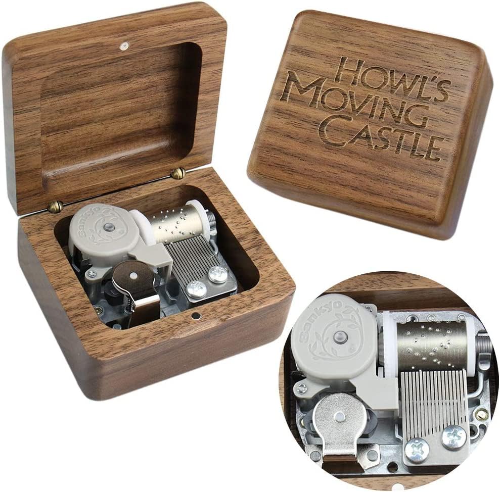 Sinzyo Merry Go Round of Life Music Box Vintage Wood Mechanism Wind Up Musical Box Gift for Christmas(Walnut Wooden Box)