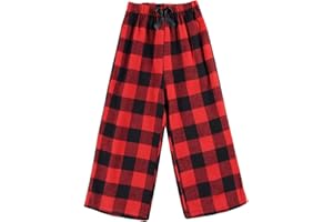 MODNTOGA Kids Girl's Christmas Pants Red Plaid Buffalo Bottom Black Stretch Sweatpants Elastic Casual Soft Lounge Pants…
