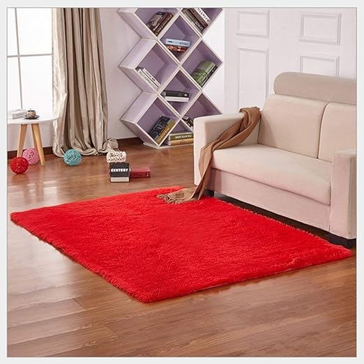 BRAVICH RugMasters LARGE BRIGHT RED Shaggy Rug 5 cm Thick Shag Pile