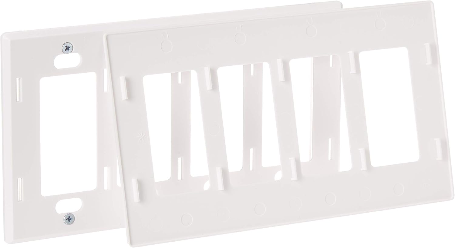 LUTRON CW-4-WH 4-Gang Claro Wall Plate, White - Switch Plates - 