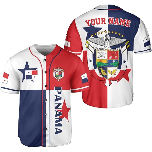 Custom Panama Baseball Jersey - Personalized 3D Print With Panamanian Flag Design