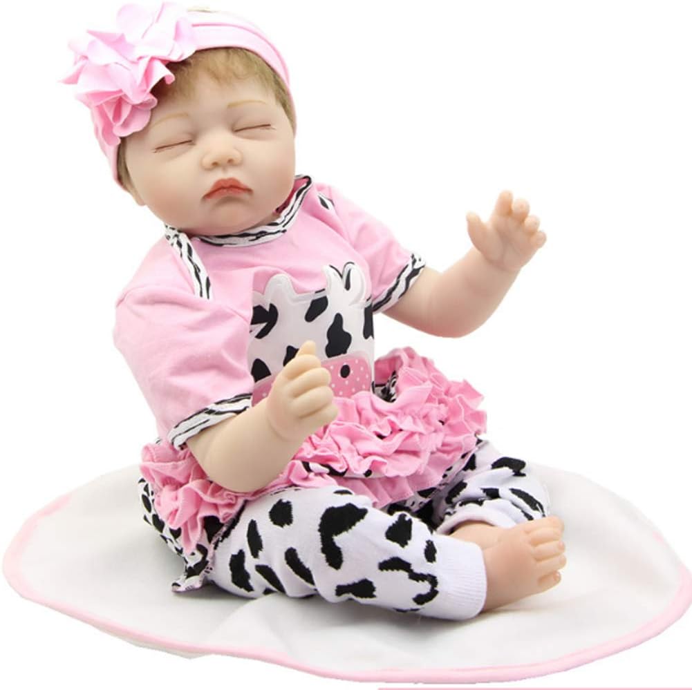 Prezzo JTYX DOLLS 55cm Rinato Bambola Silicone Morbido Simulazione realistica del Bambino Occhi Chiusi Regalo di Compleanno Realistico per Bambole Giocattolo per Bambine (Non Lavabile),Color1,55cm Offerte