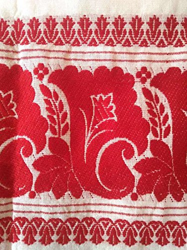 assamese cotton gamocha, 57x23inches (red and white)