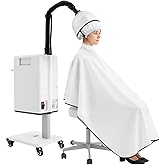 Vertical Nano Hair Steamer Machine, 6 Modes Multifunctional Anion Dyeing Machine with 4 Wheels & 2 Steamed Hats, 500W Hair Color Processor with 33.82 Oz Removable Water Tank for Home, Beauty Salon