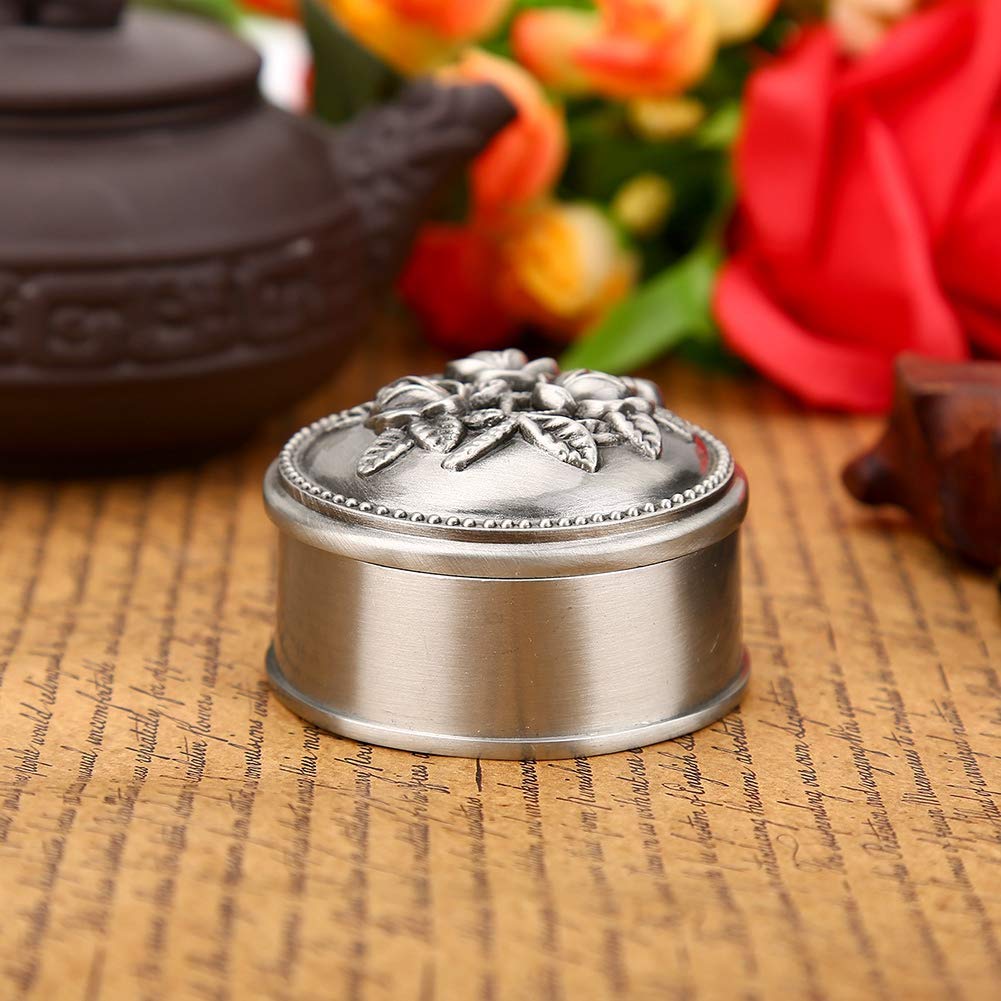 Round Shape Jewelry Box, Carved Jewelry Box, Wedding Gift for Ring