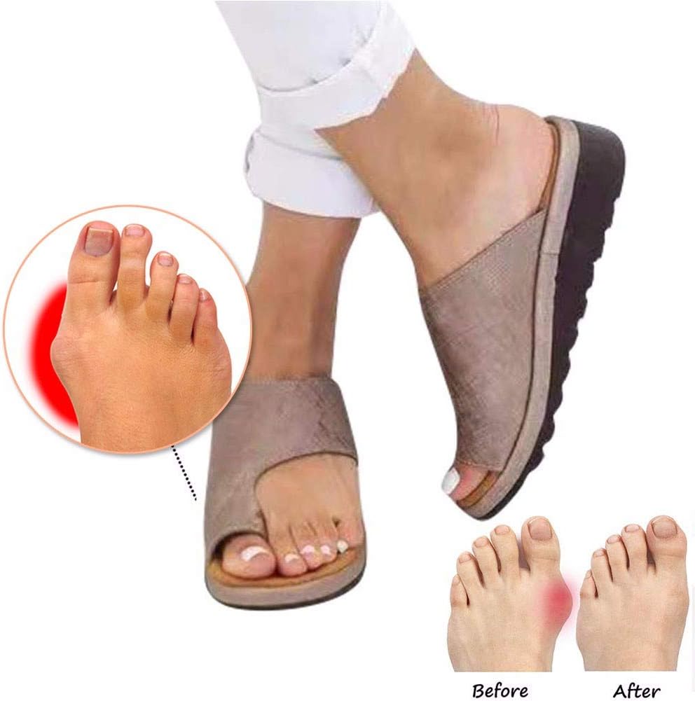 YXT 2019 New Roman Slippers Women Sandal Comfy Platform Summer Beach Travel Fashion Dating Shopping Soft PU Leather for Big Toe Bone Correction Bunion Relieve Foot Pain