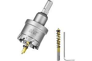 SALI 1-1/2" (38mm) TCT Hole Saw Kit Tungsten Carbide Tipped Hole Saw Drill Bit with Titanium-Plated Pilot Drill bit for Metal, Stainless Steel, Iron, Plastic