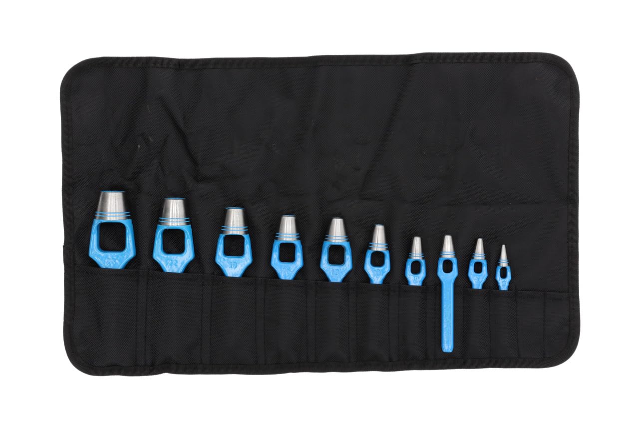 GEDORE Arc punch set, 10-piece set, Ø 3 - 25 mm, Rubber leather gaskets fabric, Round, Punch, 57303