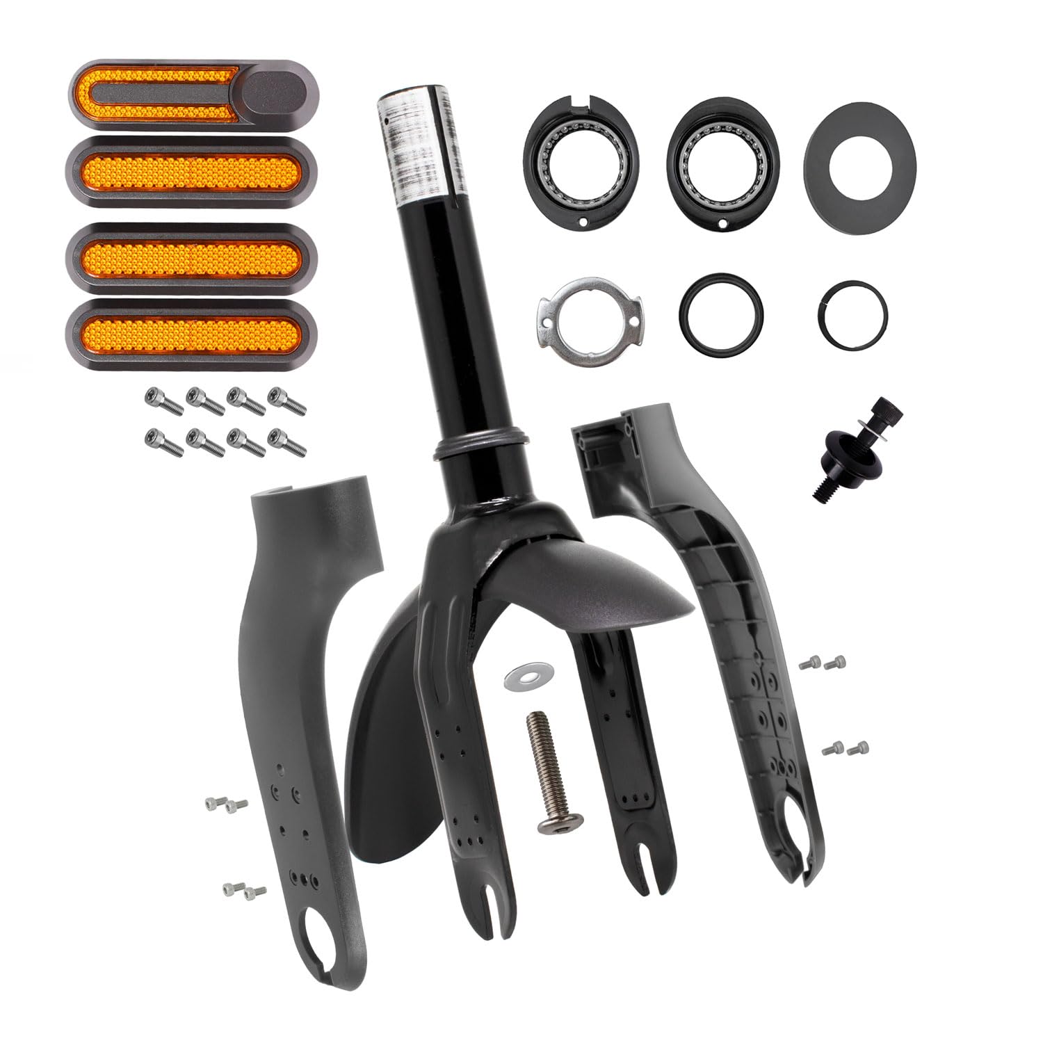 M365Lyon Front Fork for Xiaomi M365, M365 Pro, Pro2, Essential and 1S (Fork + Accessories) Black