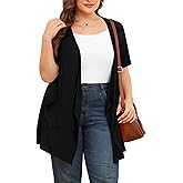 TIANZHU Plus Size Cardigan for Women Lightweight Short Sleeve Summer Dressy Light Cardigan