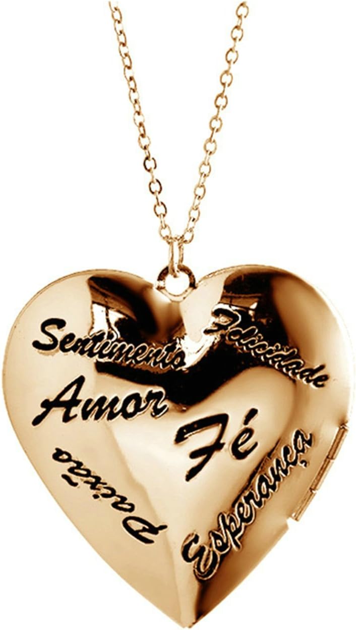 Adisaer - Collar con medallón para mujer, diseño de camafeo con texto