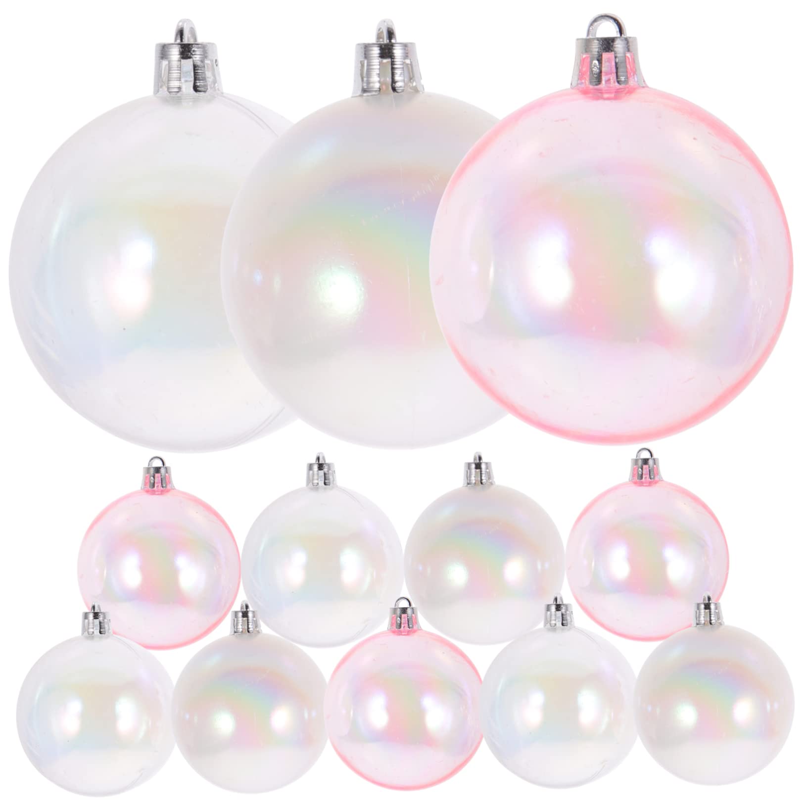 SUPVOX 12pcs Colorful Ball Decorative Ball Mirror Decoration Decoraciones Para Salas De Casa Cake Decorating Clear Ornaments Balls Hanging Baubles Ornaments Wedding Party Balls Plastic