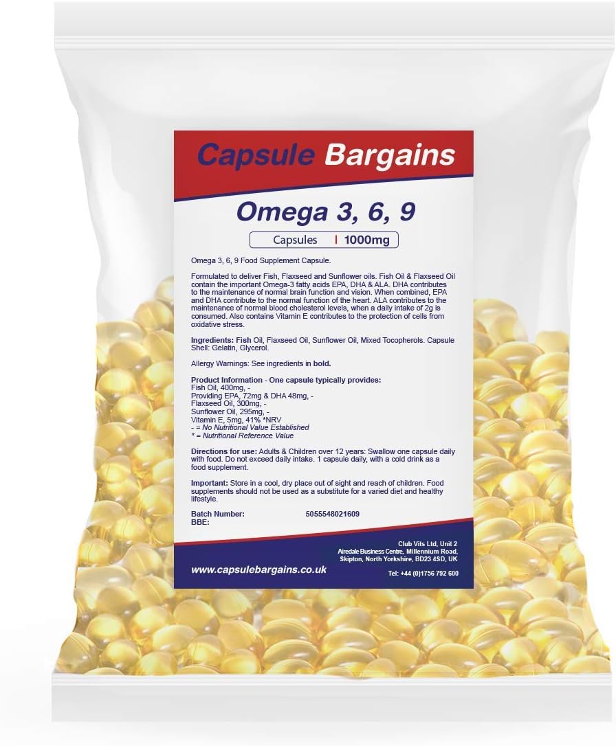 Tablet Bargains Omega 3 6 9 1000mg - 180 Capsules